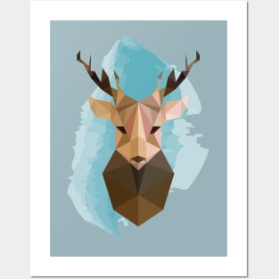 Geometric Reindeer Posters and Art